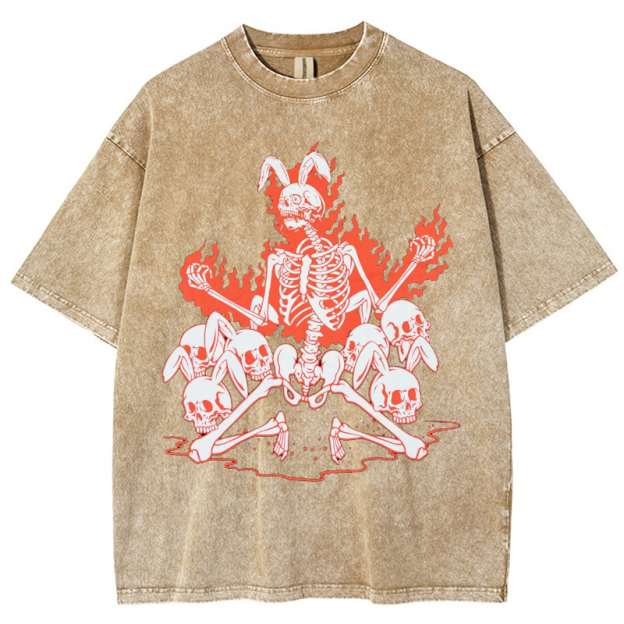 Skeleton Vintage Snowflake Washed T-Shirt
