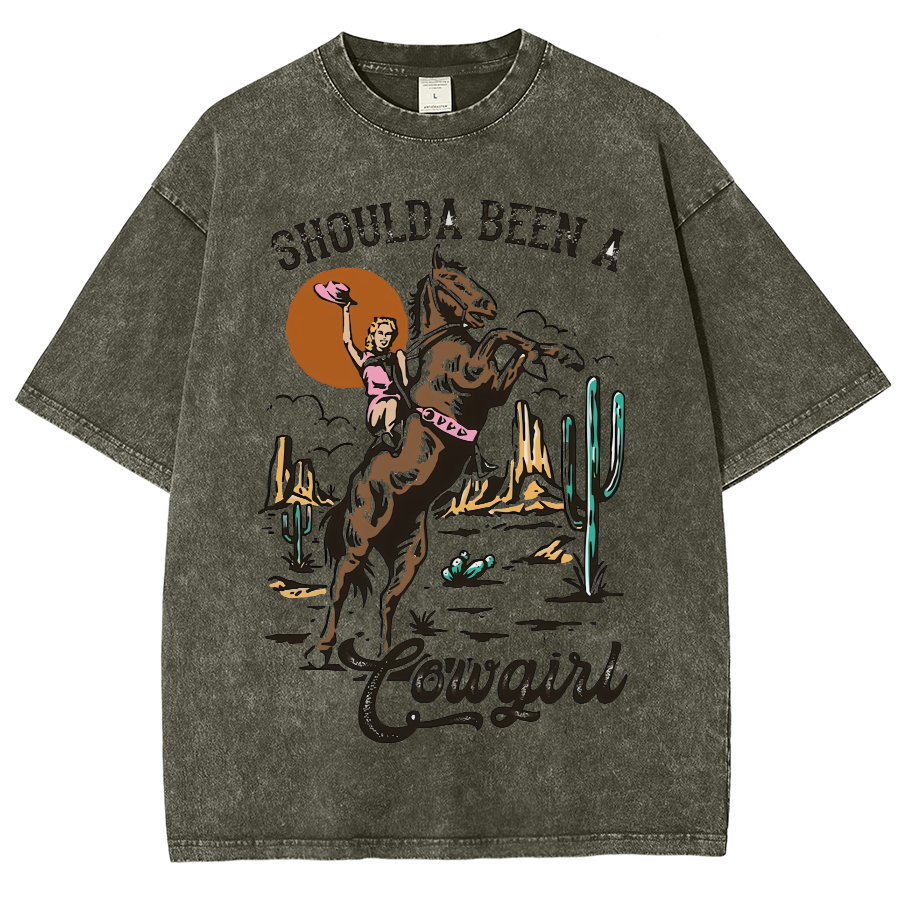 Shoulda Been A Cowgirl Washed Oversized T-Shirt