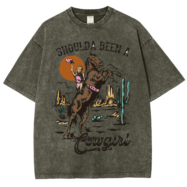 Shoulda Been A Cowgirl Washed Oversized T-Shirt