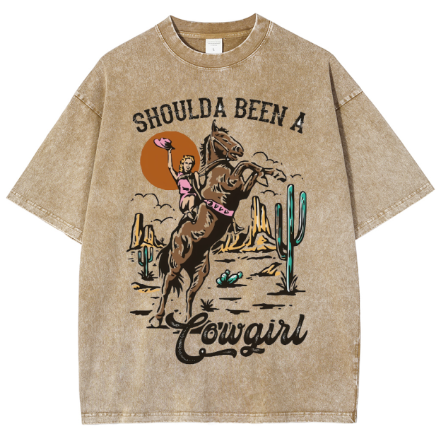 Shoulda Been A Cowgirl Washed Oversized T-Shirt