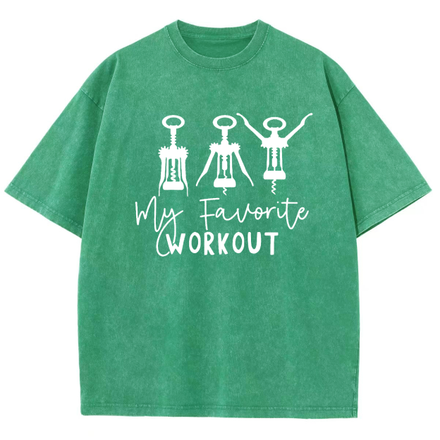 My Favorite Workout Unisex Vintage Washed Short Sleeve T-Shirt