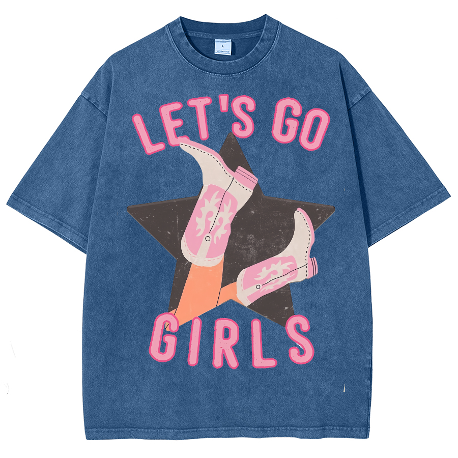 Let's Go Girls Washed Oversized T-Shirt