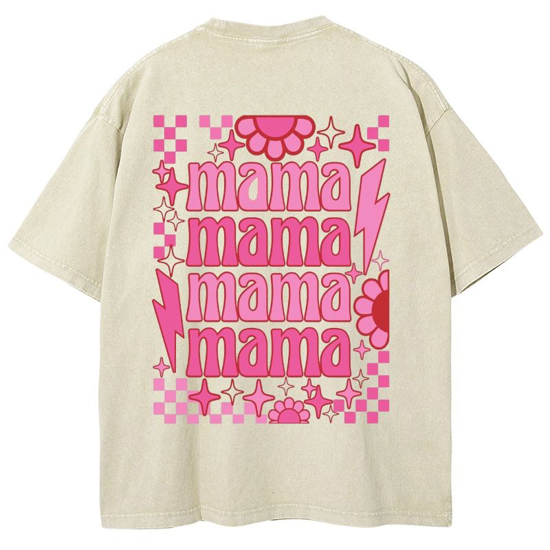 Mama Vintage Snowflake Washed T-Shirt