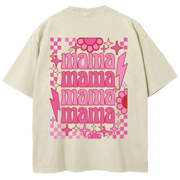 Mama Vintage Snowflake Washed T-Shirt