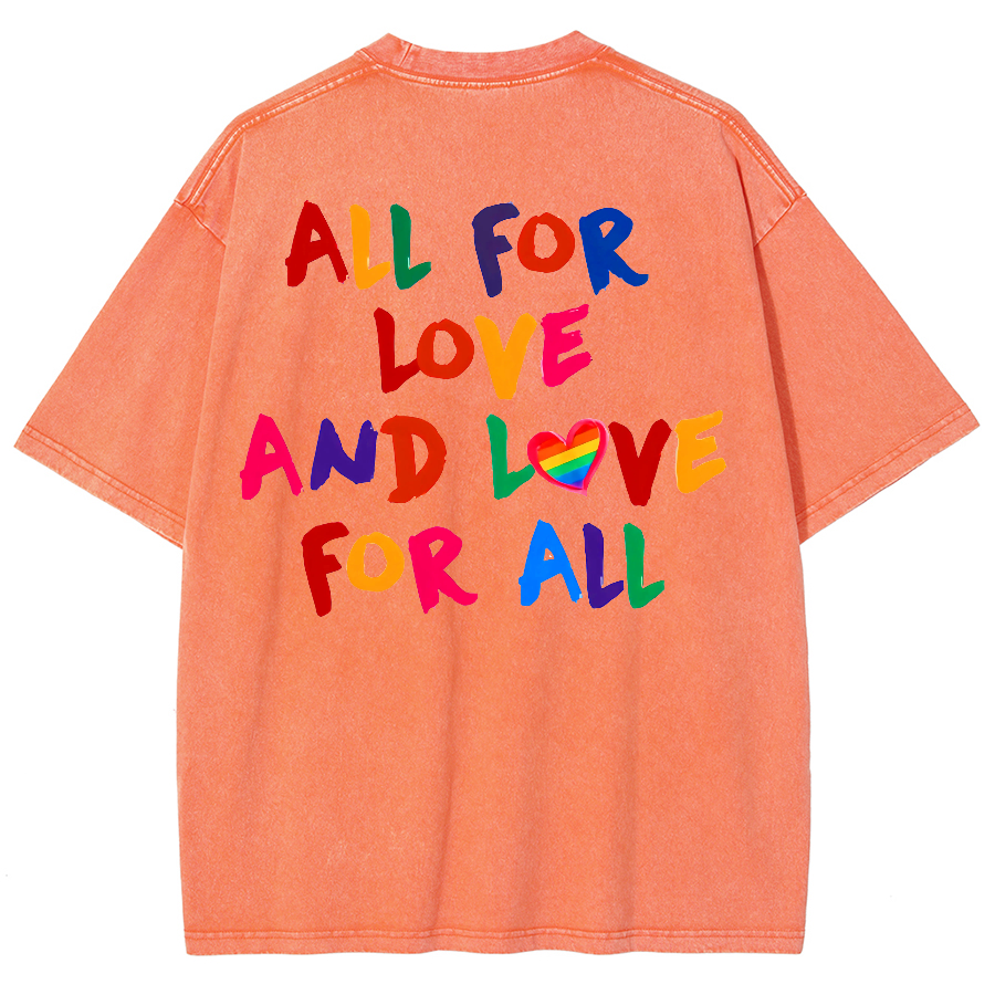 All For Love And Love For All Washed Oversized T-Shirt