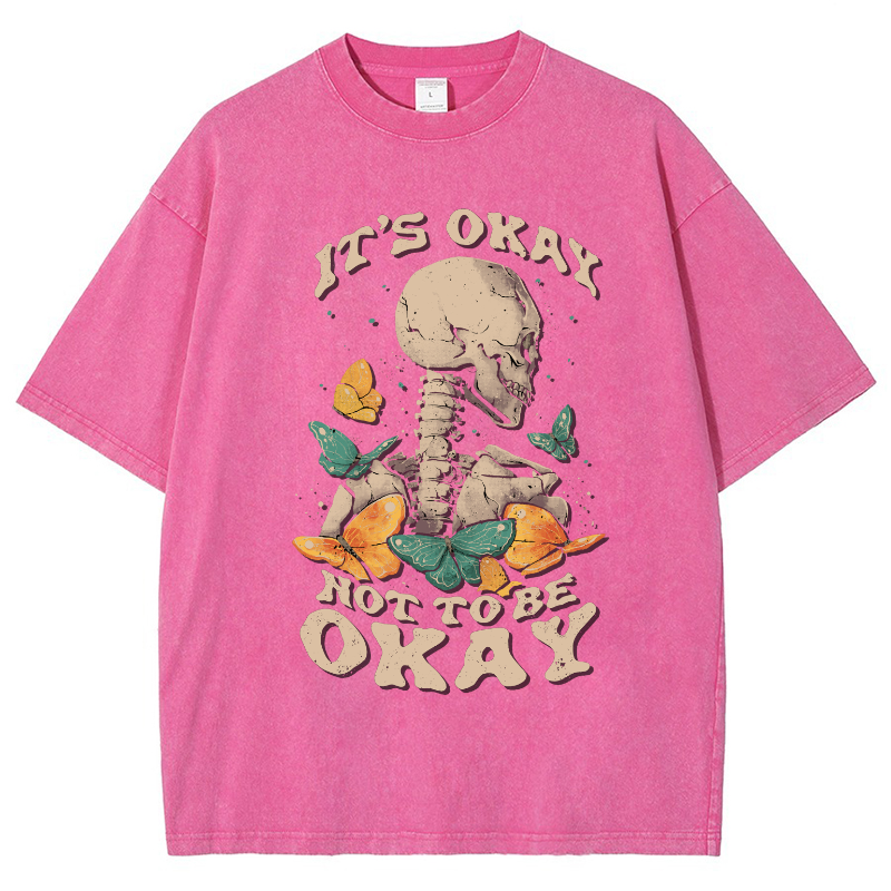 It‘s Okay Not To Be Okay Vintage Snowflake Washed T-Shirt