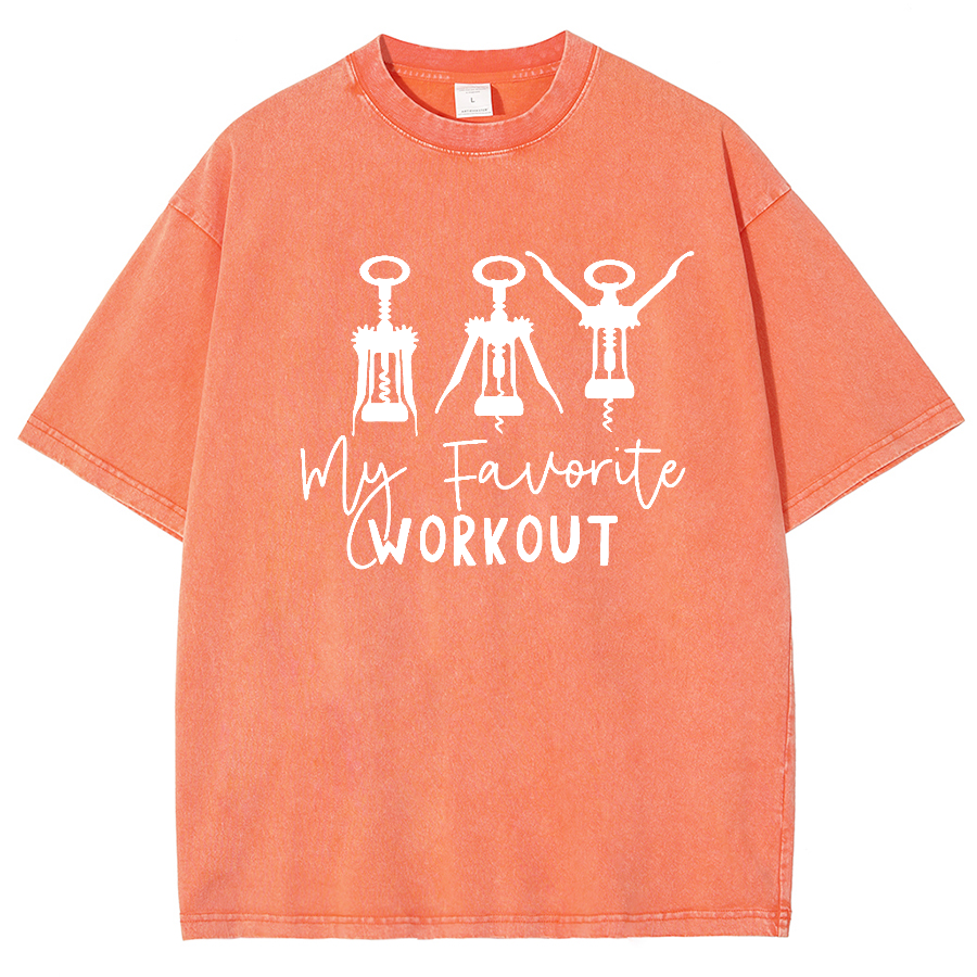 My Favorite Workout Unisex Vintage Washed Short Sleeve T-Shirt