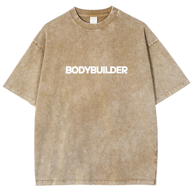 Body Builder Unisex Fit Washed T-Shirt