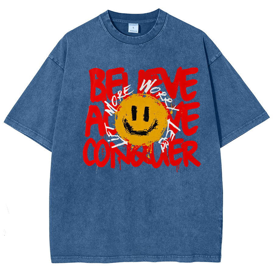 Lift More Worry Less Unisex Fit Washed Oversized T-Shirt