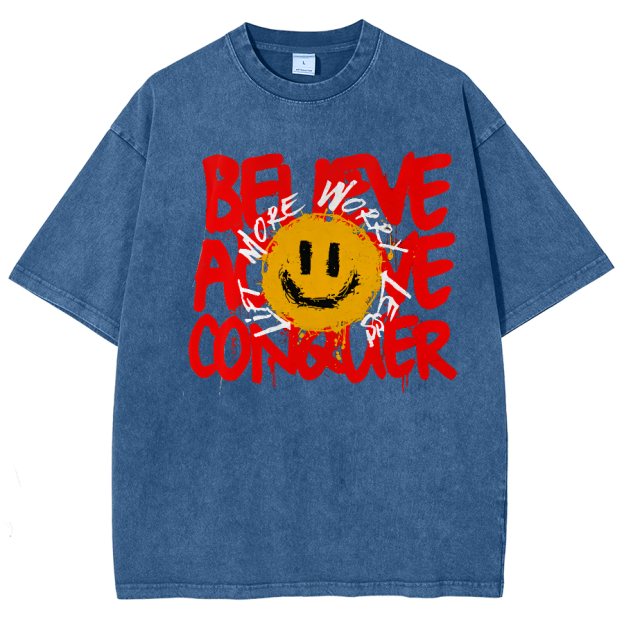 Lift More Worry Less Unisex Fit Washed Oversized T-Shirt