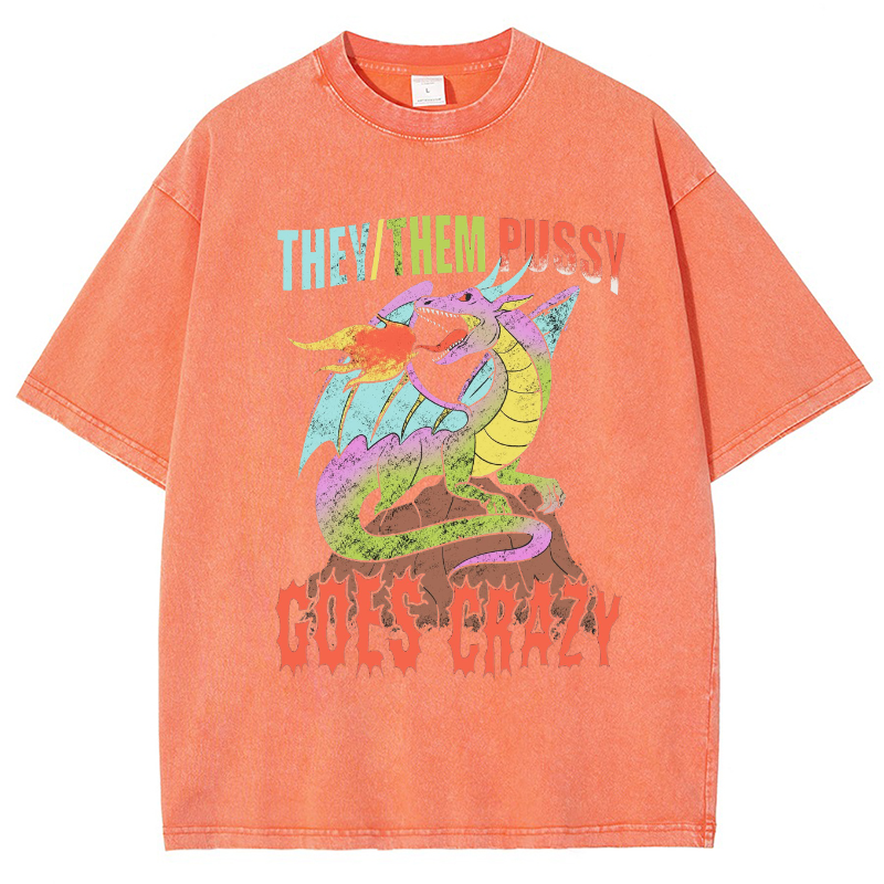 Them Pussy Goes Crazy Vintage Snowflake Washed T-Shirt