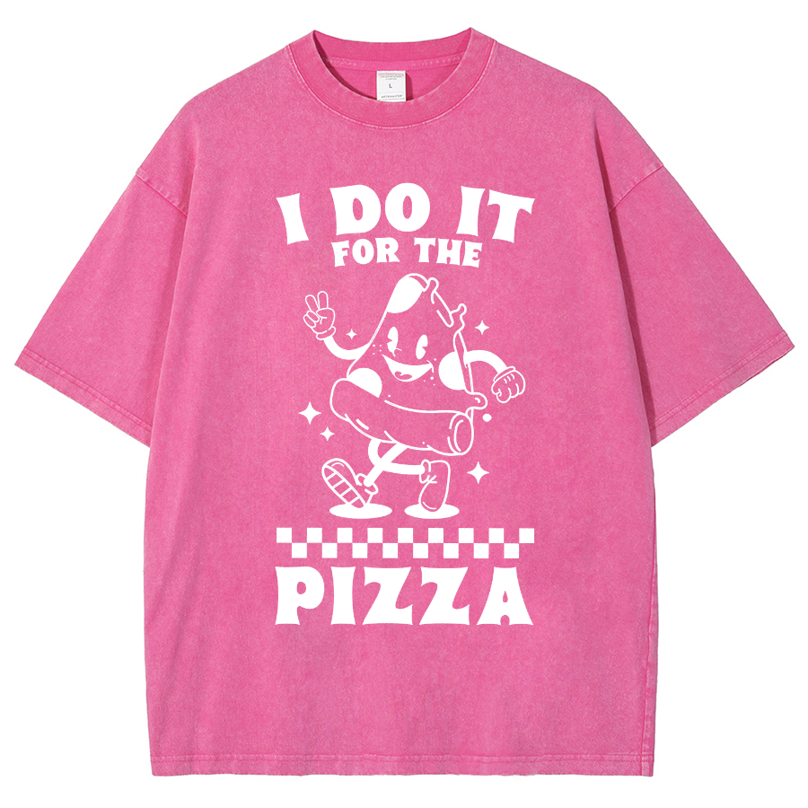 I Do It For The Pizza Unisex Fit Washed T-Shirt