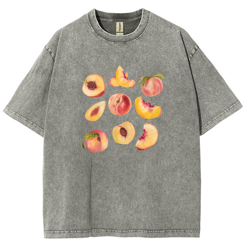 Peach Vintage Snowflake Washed T-Shirt