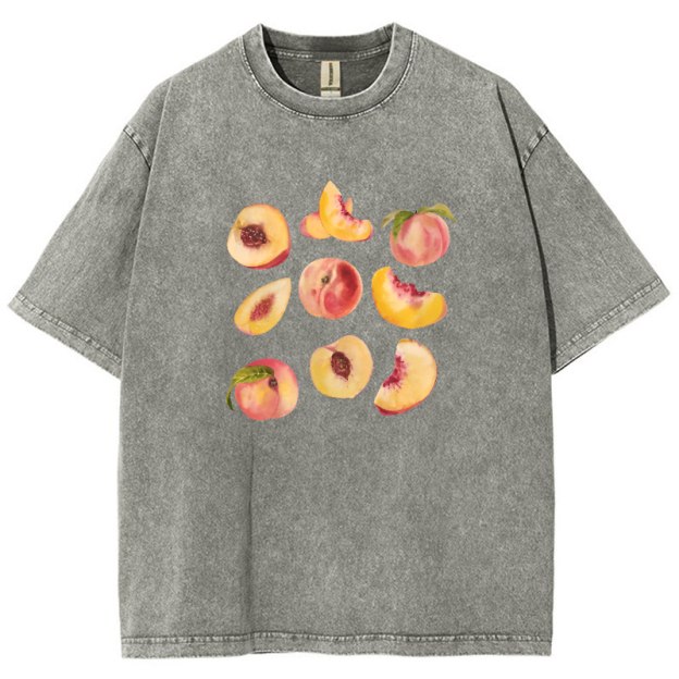 Peach Vintage Snowflake Washed T-Shirt