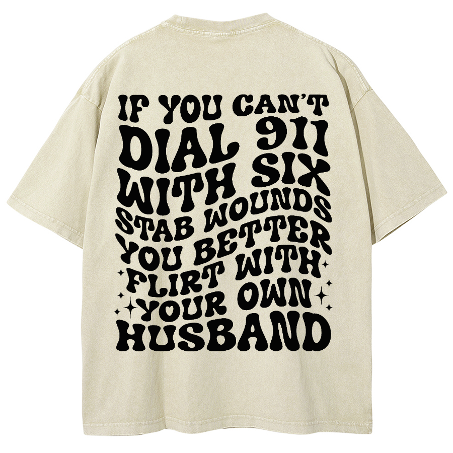 Dial 911 Unisex Vintage Washed Short Sleeve T-Shirt