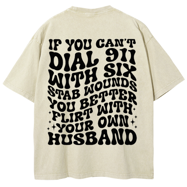 Dial 911 Unisex Vintage Washed Short Sleeve T-Shirt