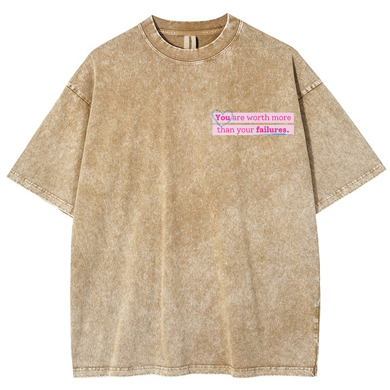 You Are Worth Morethan Your Failures Vintage Snowflake Washed T-Shirt