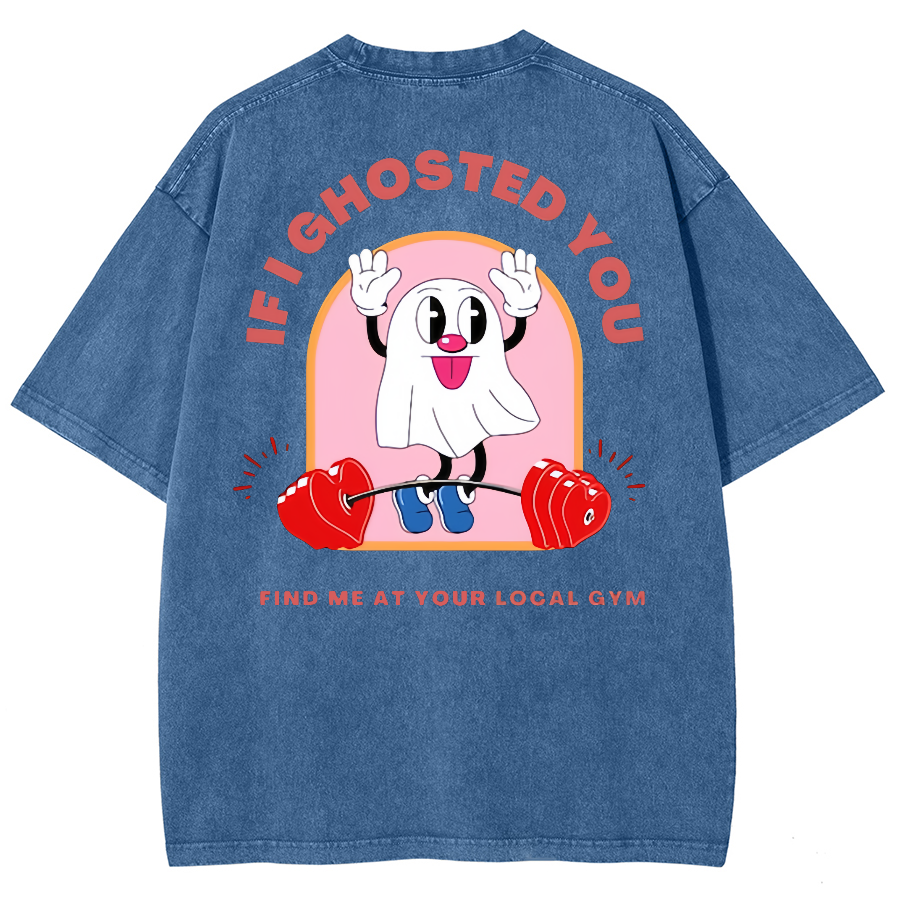 Ghostin at the Gym Unisex Fit Washed Oversized T-Shirt