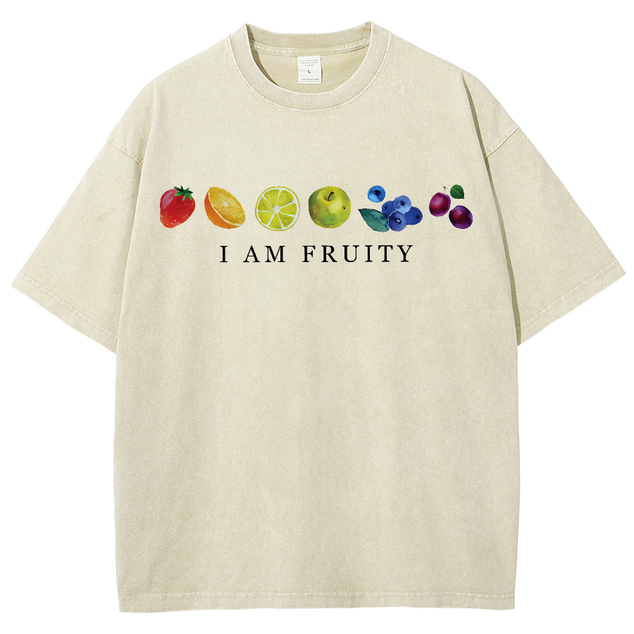 I Am Fruity Washed Oversized T-Shirt