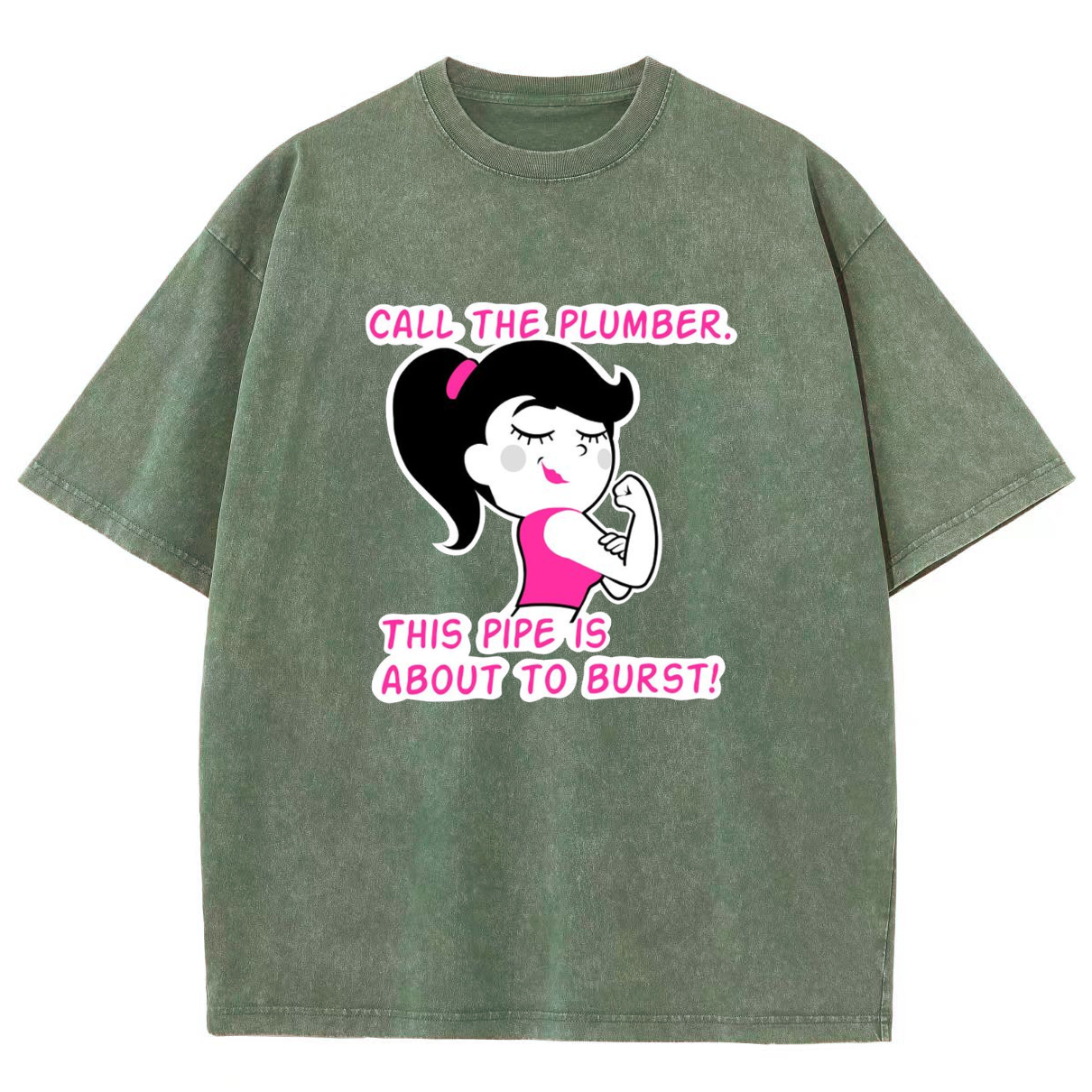 Call The Plumber/ Strong Gir Unisex Fit Washed T-Shirt
