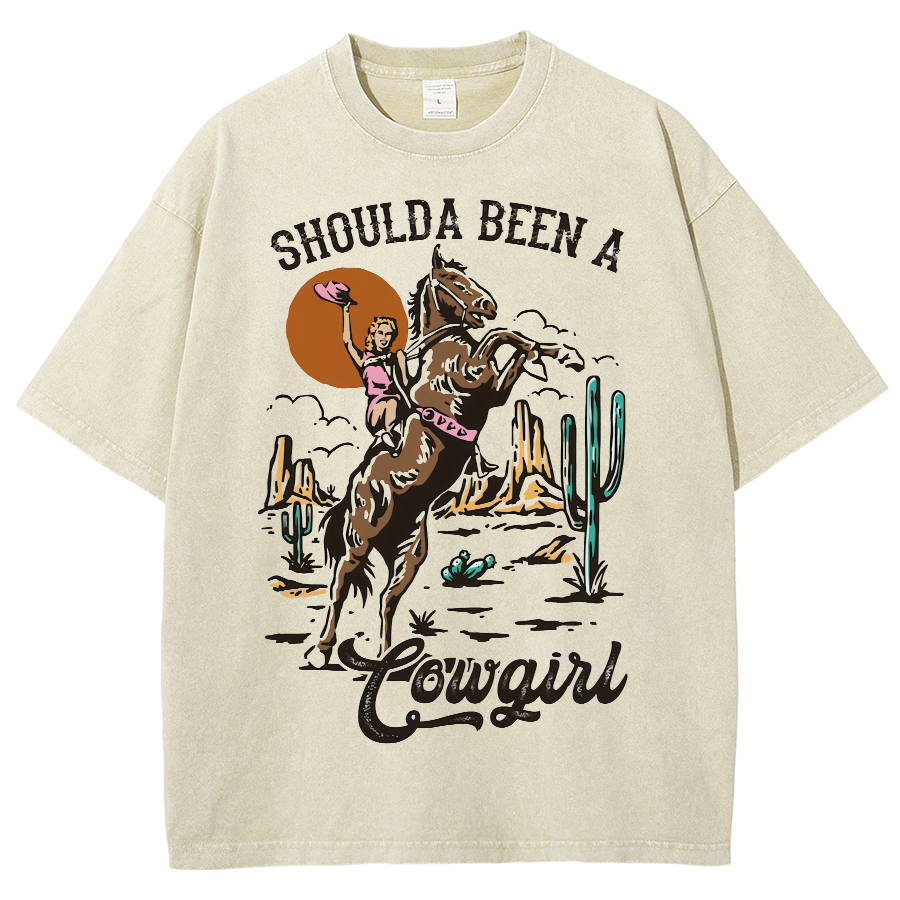 Shoulda Been A Cowgirl Washed Oversized T-Shirt