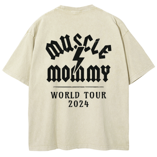 Muscle Mommy Unisex Fit Washed Oversized T-Shirt