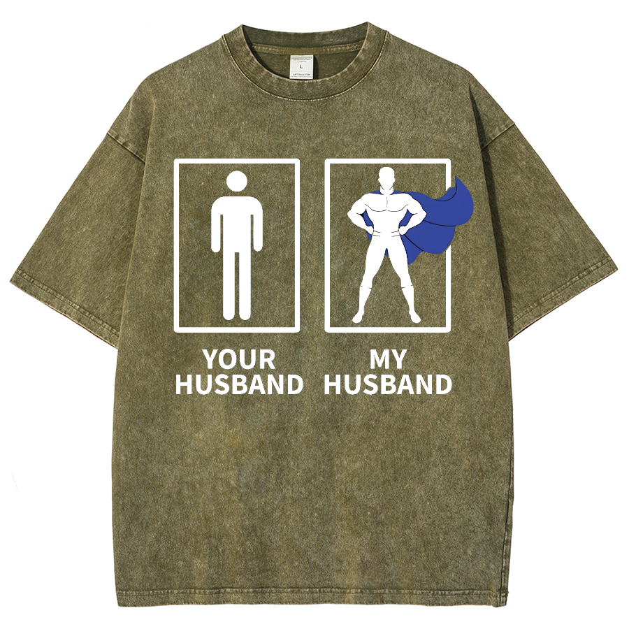 My Husband Unisex Fit Washed Oversized T-Shirt