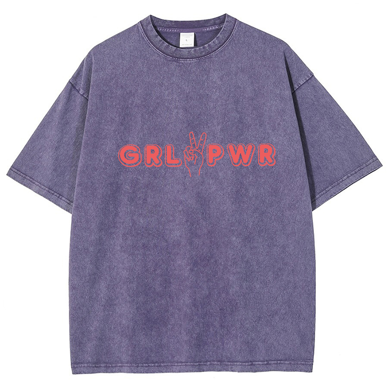 Girl Power Vintage Snowflake Washed T-Shirt