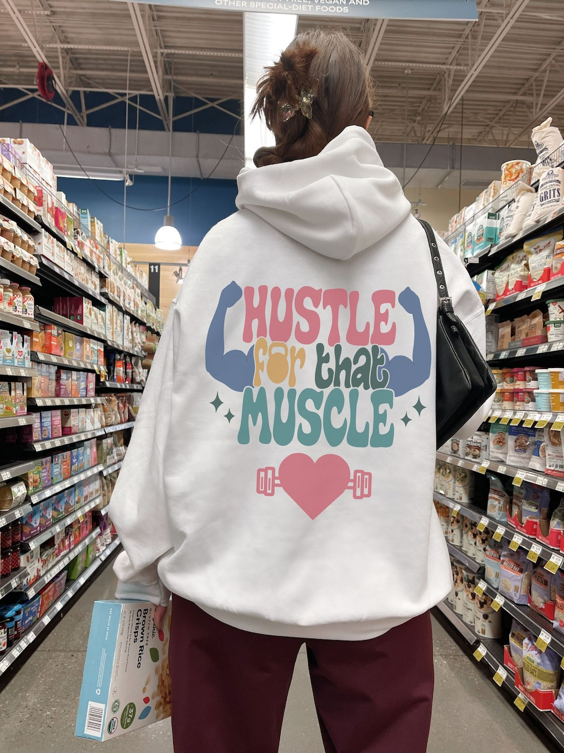 Hustle For That Muscle Solid Color Hoodie
