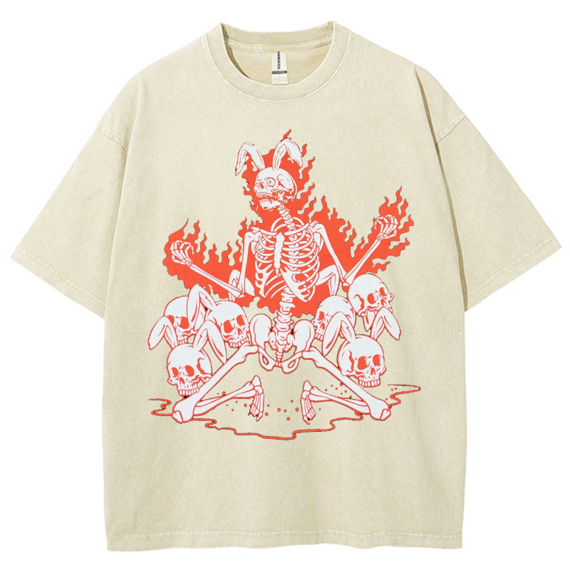 Skeleton Vintage Snowflake Washed T-Shirt