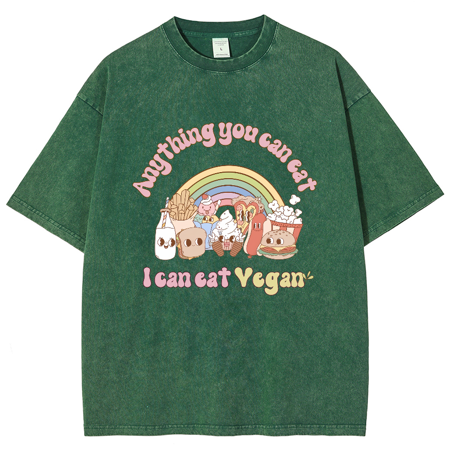 I Can Eat Yegan Unisex Fit Washed T-Shirt
