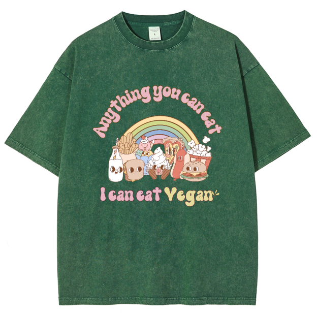 I Can Eat Yegan Unisex Fit Washed T-Shirt