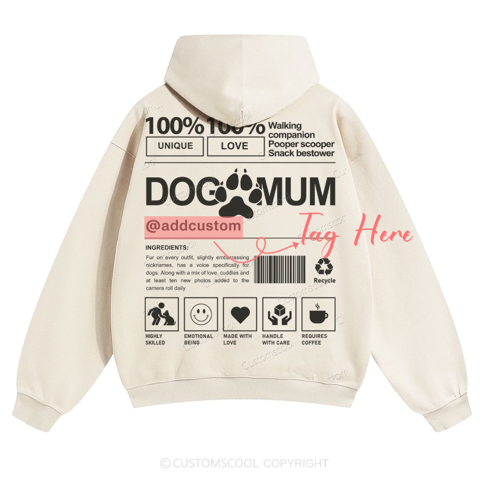 Dog Mum Addcustom Solid Color Hoodie Customscool