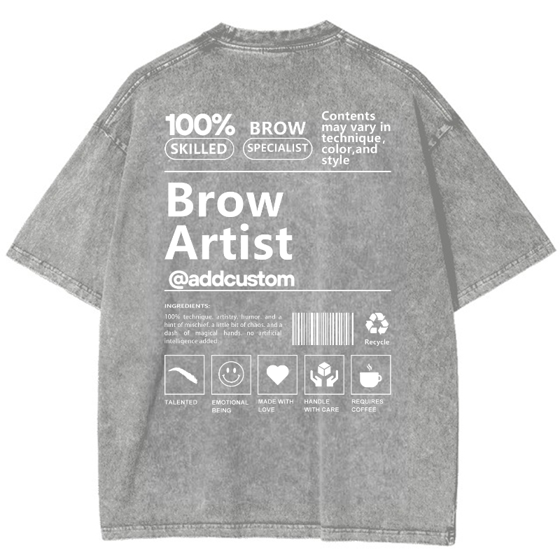 Brow Artist Vintage Snowflake Washed T-Shirt Customscool