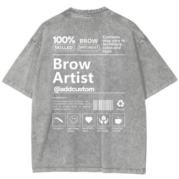 Brow Artist Vintage Snowflake Washed T-Shirt Customscool