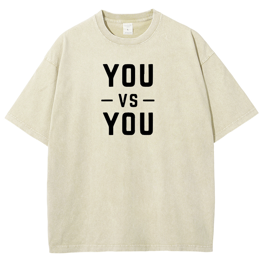 You VS You Unisex Fit Washed Oversized T-Shirt