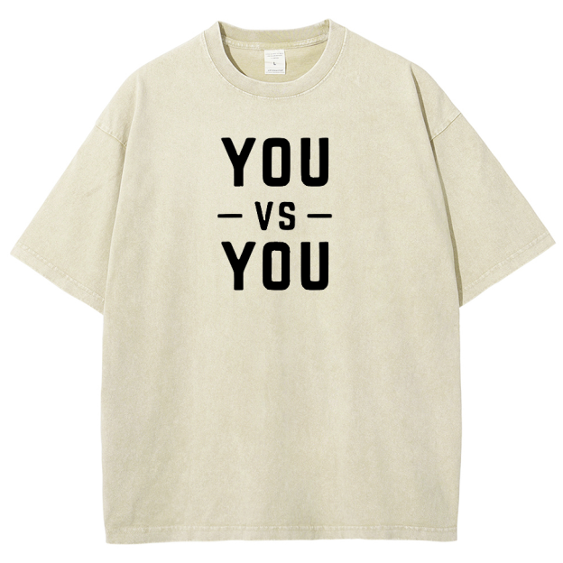 You VS You Unisex Fit Washed Oversized T-Shirt
