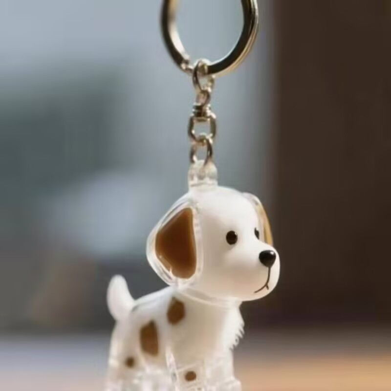 Transparent Dog Hair Storage Box Keychai