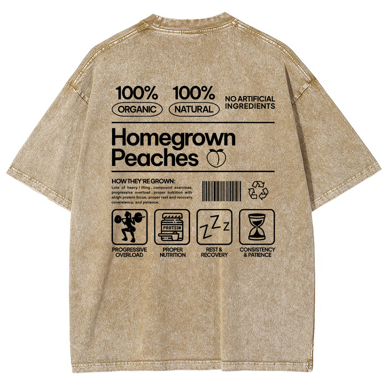 Homegrown Peaches Gym Girl Vintage Snowflake Washed T-Shirt Customscool