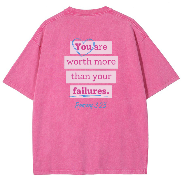You Are Worth Morethan Your Failures Vintage Snowflake Washed T-Shirt