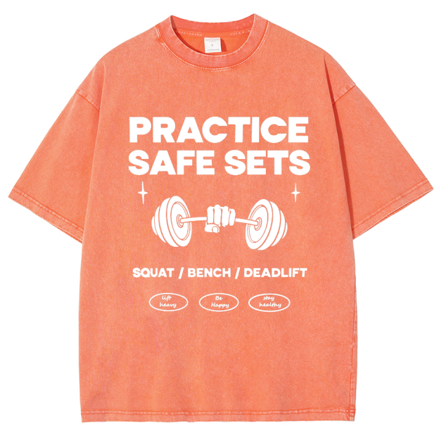 Practice Safe Sets Unisex Fit Washed T-Shirt