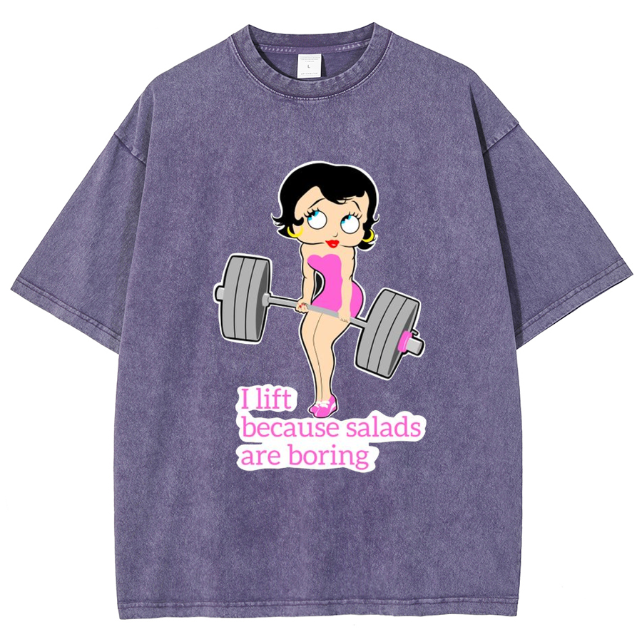 This Girl Lifts Because Salads Are Boring Unisex Fit Washed T-Shirt