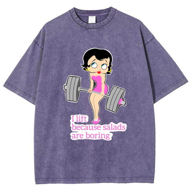 This Girl Lifts Because Salads Are Boring Unisex Fit Washed T-Shirt