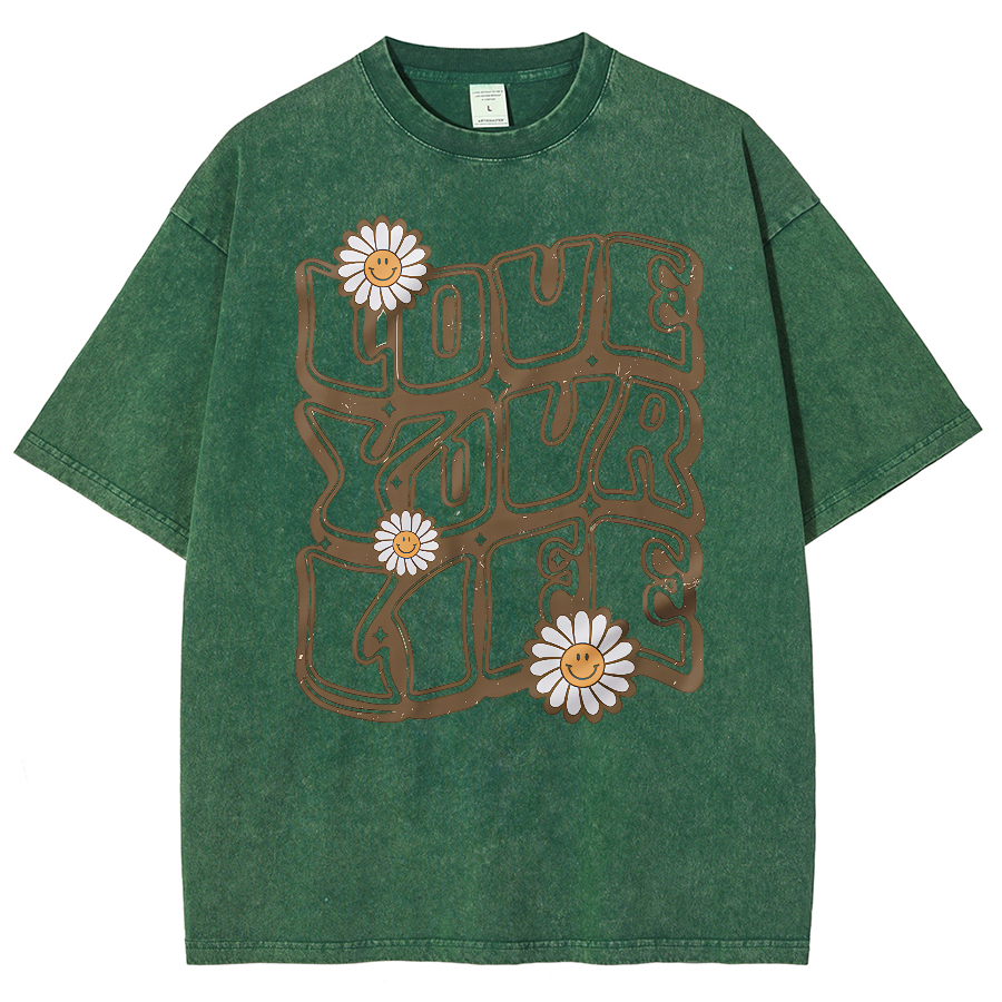 Love Your Life Unisex Fit Washed Oversized T-Shirt