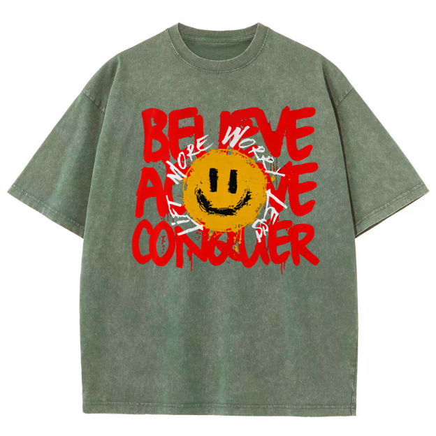 Lift More Worry Less Unisex Fit Washed Oversized T-Shirt