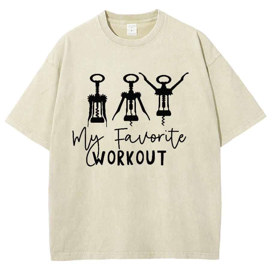 My Favorite Workout Unisex Vintage Washed Short Sleeve T-Shirt