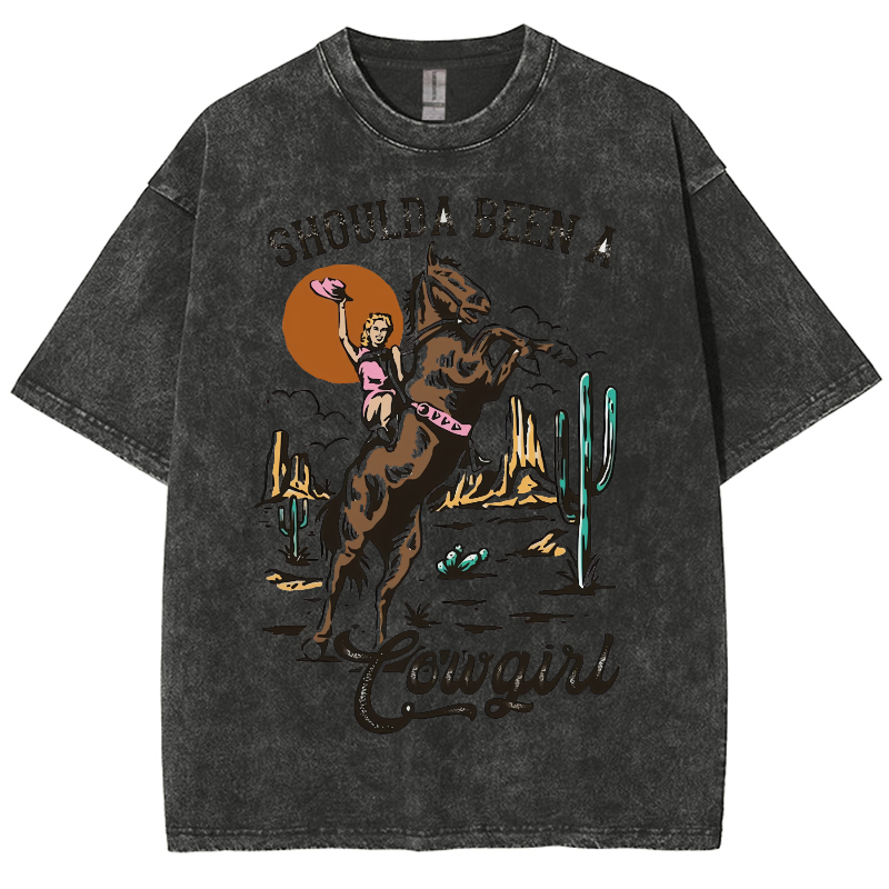Shoulda Been A Cowgirl Washed Oversized T-Shirt