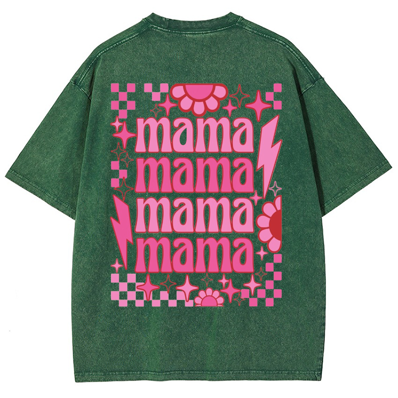 Mama Vintage Snowflake Washed T-Shirt