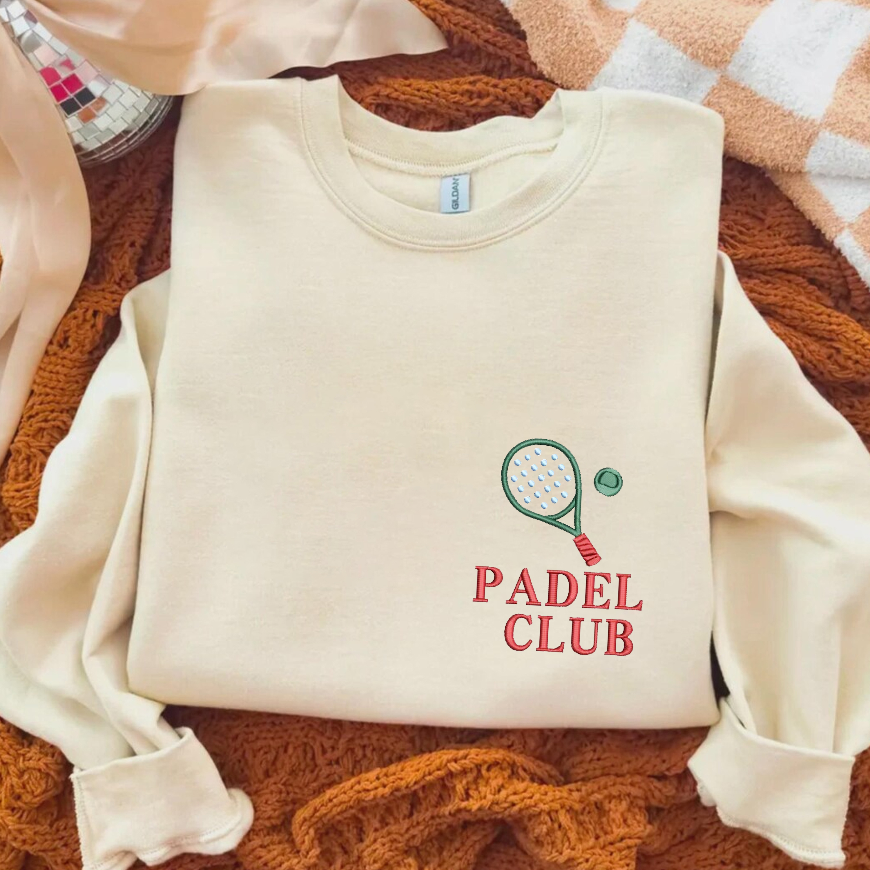 Padel Club Embroidery Casual Crewneck Sweatshirt