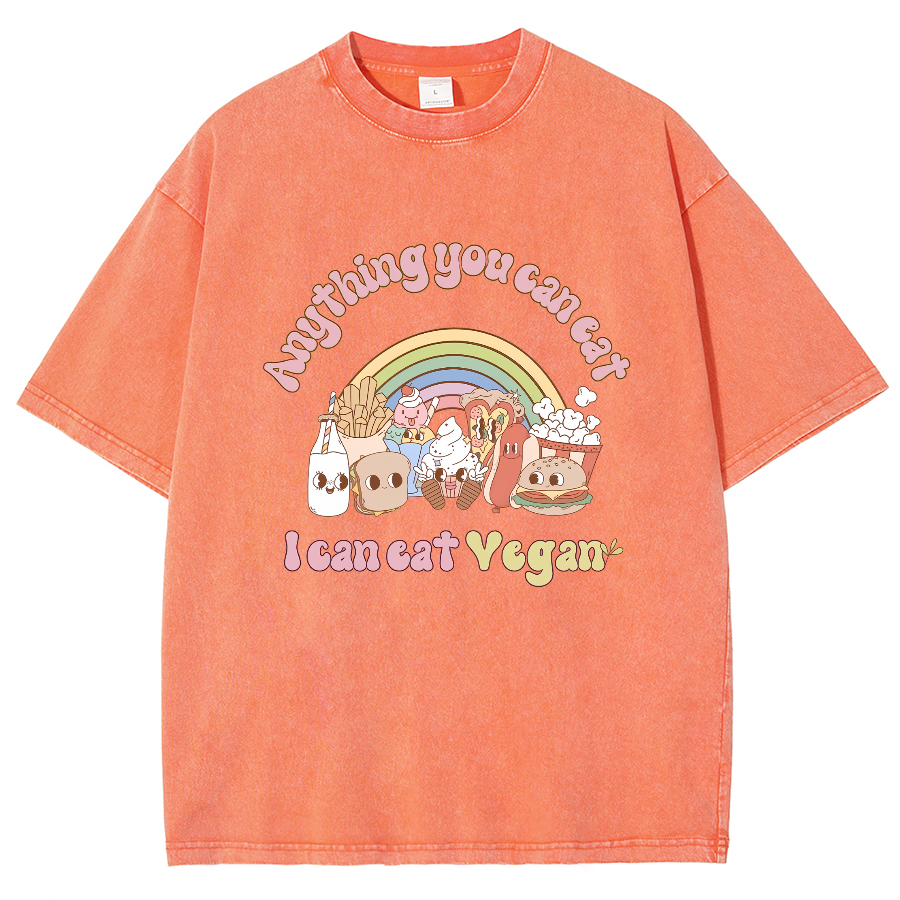 I Can Eat Yegan Unisex Fit Washed T-Shirt